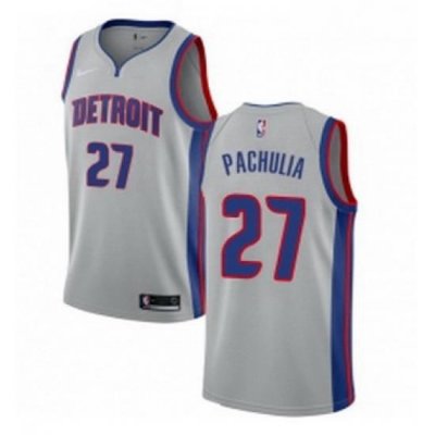 Womens Nike Detroit Pistons 27 Zaza Pachulia Swingman Silver NBA Jersey Statement Edition