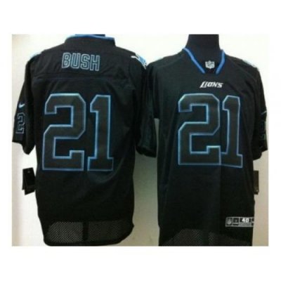 Nike Detroit Lions 21 Reggie Bush Black Elite Light Out NFL Jersey