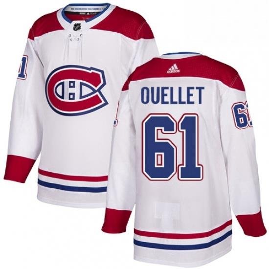 Mens Adidas Montreal Canadiens 61 Xavier Ouellet Authentic White Away NHL Jersey