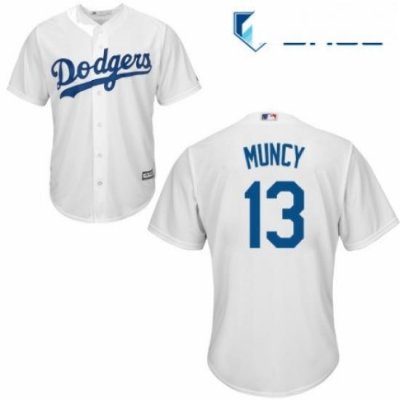 Youth Majestic Los Angeles Dodgers 13 Max Muncy Authentic White Home Cool Base MLB Jersey