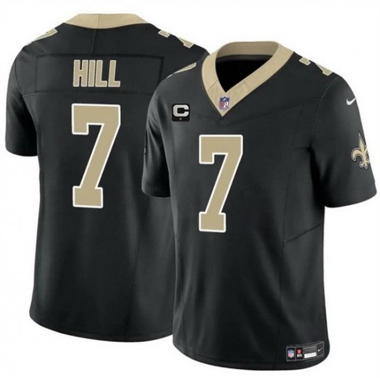 Men New Orleans Saints 7 Taysom Hill Black 2024 F U S E With 1 Star C Patch Vapor Limited Stitched Football Jersey