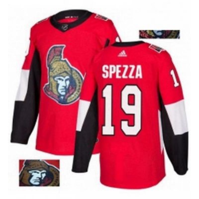 Mens Adidas Ottawa Senators 19 Jason Spezza Authentic Red Fashion Gold NHL Jersey