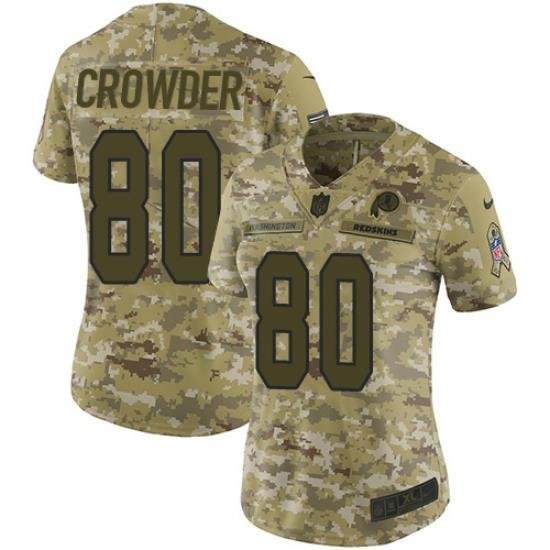 Nike Redskins #80 Jamison Crowder Camo Women Stitched NFL Limited 2018 Salute to Service Jersey