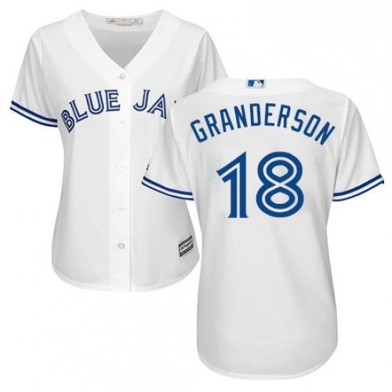 Womens Majestic Toronto Blue Jays 18 Curtis Granderson Replica White Home MLB Jersey