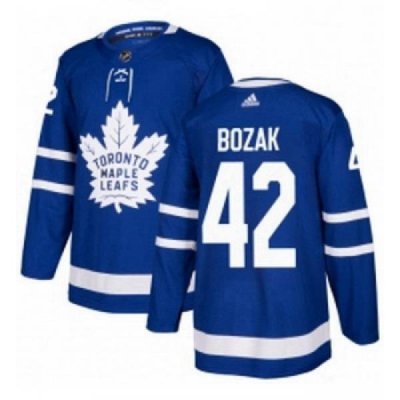 Youth Adidas Toronto Maple Leafs 42 Tyler Bozak Authentic Royal Blue Home NHL Jersey