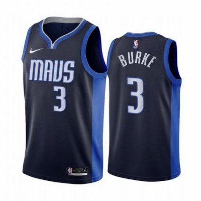 Men Dallas Mavericks 3 Trey Burke Navy NBA Swingman 2020 21 Earned Edition Jersey