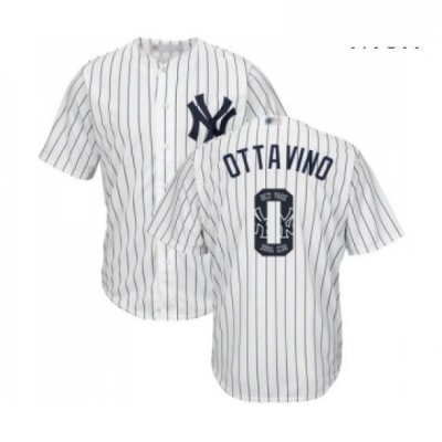 Mens New York Yankees 0 Adam Ottavino Authentic White Team Logo Fashion Baseball Jersey