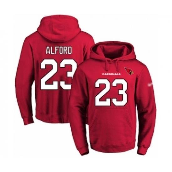 Football Mens Arizona Cardinals 23 Robert Alford Red Name Number Pullover Hoodie