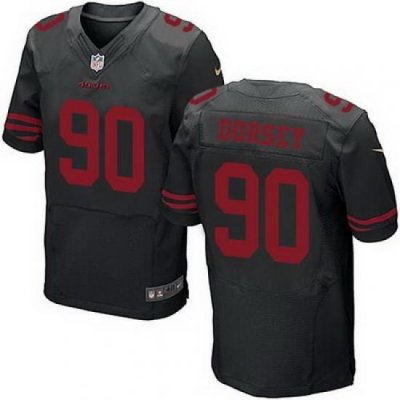 Nike 49ers #90 Glenn Dorsey Black Alternate Mens Stitched NFL Elite Jersey