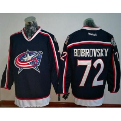 Blue Jackets #72 Sergei Bobrovsky Navy Blue Home Stitched NHL Jersey