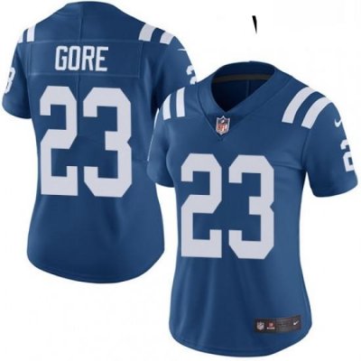 Womens Nike Indianapolis Colts 23 Frank Gore Royal Blue Team Color Vapor Untouchable Limited Player NFL Jersey