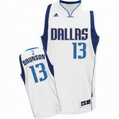 Mens Nike Dallas Mavericks 13 Jalen Brunson Swingman White Home NBA Jersey Association Edition