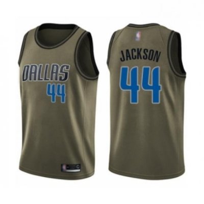 Youth Dallas Mavericks 44 Justin Jackson Swingman Green Salute to Service Basketball Jersey