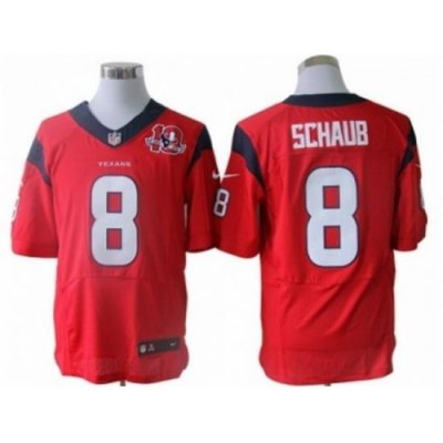 Nike Houston Texans 8 Matt Schaub Red Elite W 10th Patch NFL Jersey