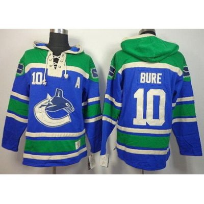 Vancouver Canucks 10 Bure Blue Lace-Up NHL Jersey Hoodies