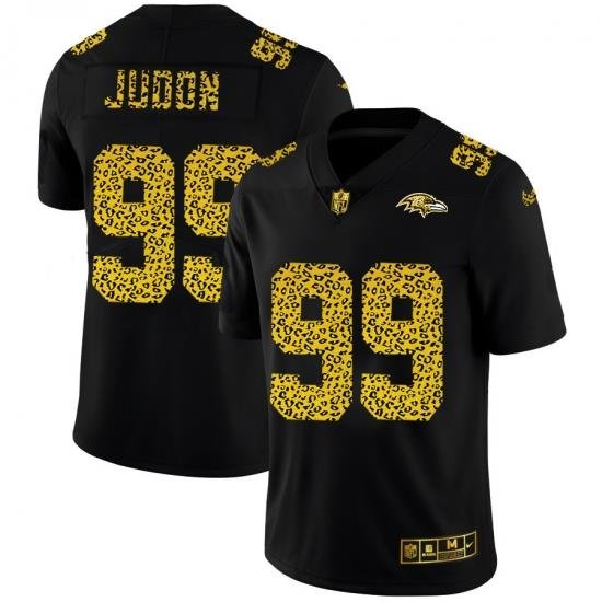 Baltimore Ravens 99 Matthew Judon Men Nike Leopard Print Fashion Vapor Limited NFL Jersey Black