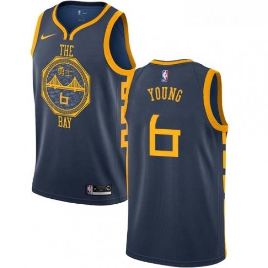 Womens Nike Golden State Warriors 6 Nick Young Swingman Navy Blue NBA Jersey City Edition