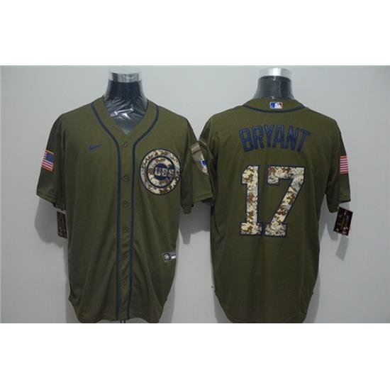 Cubs 17 Kris Bryant Olive 2020 Nike Cool Base Jersey