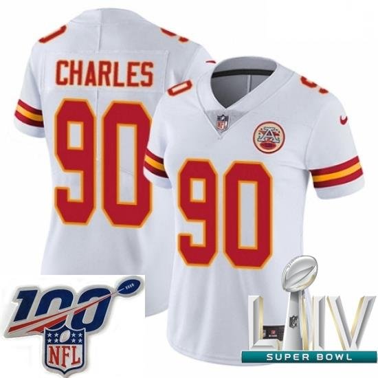 2020 Super Bowl LIV Women Nike Kansas City Chiefs #90 Stefan Charles White Vapor Untouchable Limited Player NFL Jersey