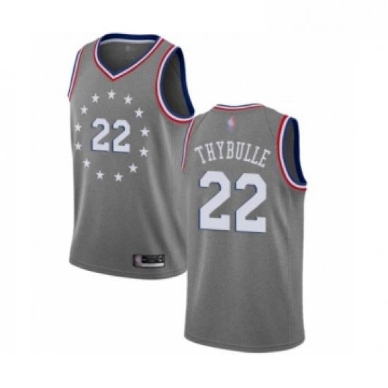 Youth Philadelphia 76ers 22 Mattise Thybulle Swingman Gray Basketball Jersey City Edition