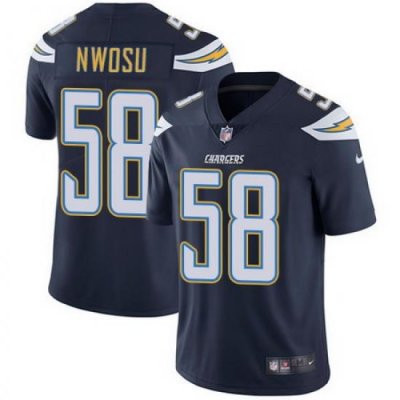 Nike Chargers #58 Uchenna Nwosu Navy Blue Team Color Youth Stitched NFL Vapor Untouchable Limited Jersey