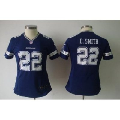 Women Nike Dallas CoWboys 22 E.SMITH Blue Jerseys