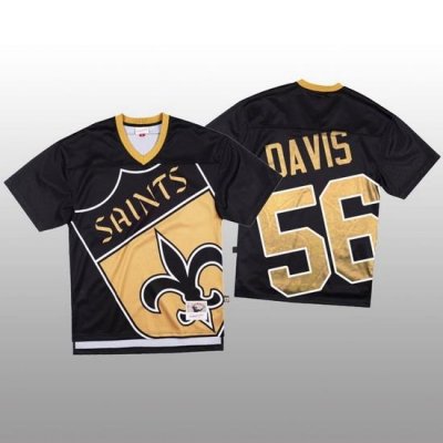 NFL New Orleans Saints 56 Demario Davis Black Men Mitchell  26 Nell Big Face Fashion Limited NFL Jersey