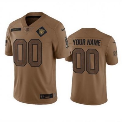 Men Las Vegas Raiders Active Player Custom 2023 Brown Salute To Service Limited Stitched Football Jersey