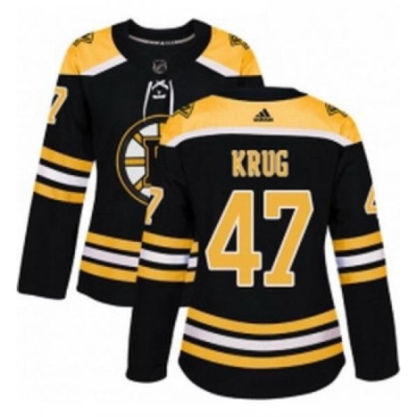 Womens Adidas Boston Bruins 47 Torey Krug Premier Black Home NHL Jersey