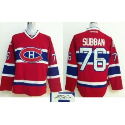 Montreal Canadiens #76 P.K Subban Red Autographed Stitched NHL