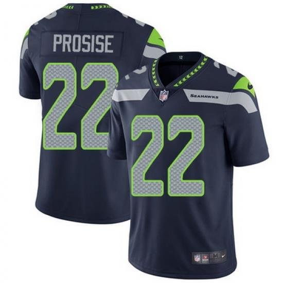 Nike Seahawks #22 C  J  Prosise Steel Blue Team Color Mens Stitched NFL Vapor Untouchable Limited Jersey