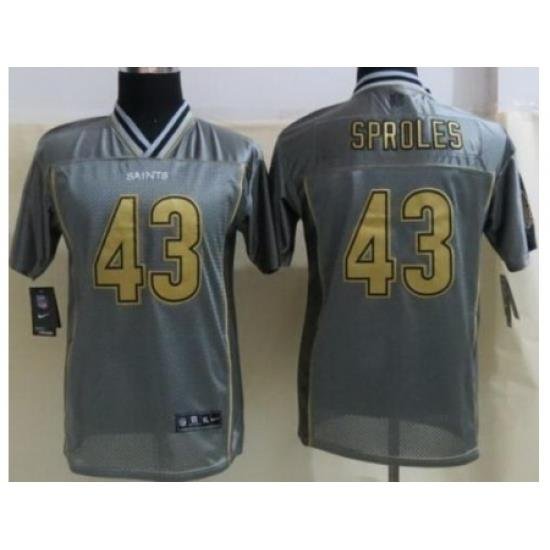 Youth Nike New Orleans Saints 43 Darren Sproles Grey Jersey(Vapor Elite)