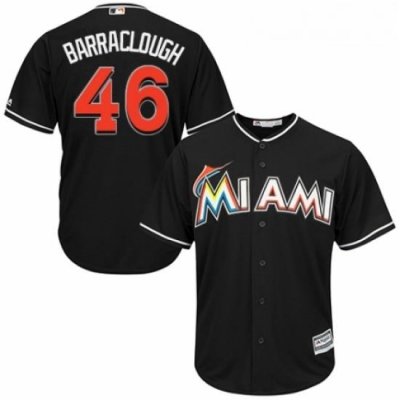 Youth Majestic Miami Marlins 46 Kyle Barraclough Replica Black Alternate 2 Cool Base MLB Jersey