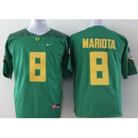 Oregon Ducks #8 Marcus Mariota Green Diamond Quest Stitched NCAA Jersey