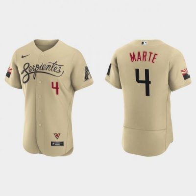 Arizona Diamondbacks 4 Ketel Marte Men Nike 2021 City Connect Authentic MLB Jersey Gold