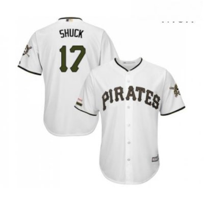 Mens Pittsburgh Pirates 17 JB Shuck Replica White Alternate Cool Base Baseball Jersey