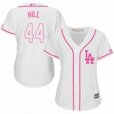 Womens Majestic Los Angeles Dodgers 44 Rich Hill Authentic White Fashion Cool Base MLB Jersey