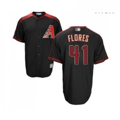 Mens Arizona Diamondbacks 41 Wilmer Flores Replica Black Brick Alternate Home Cool Base Baseball Jersey