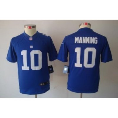 Nike Youth NeW York Giants #10 Manning Blue Limited NFL Jerseys