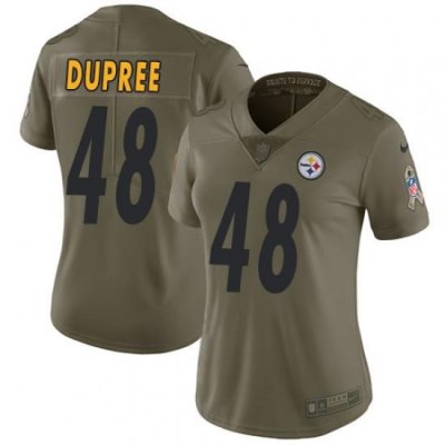 Womens Nike Steelers #48 Bud Dupree Olive  Stitched NFL Limited 2017 Salute to Service Jersey