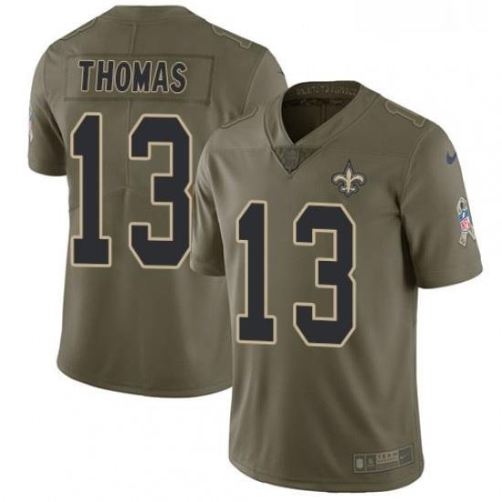 Youth Nike NeW Orleans Saints 13 Michael Thomas Limited Olive 2017 Salute to Service NFL Jersey