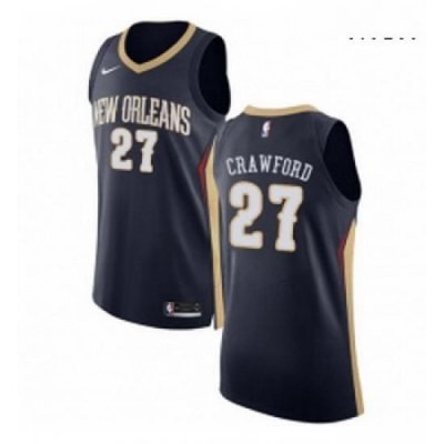 Mens Nike New Orleans Pelicans 27 Jordan Crawford Authentic Navy Blue Road NBA Jersey Icon Edition