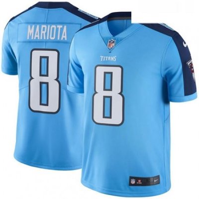 Mens Nike Tennessee Titans 8 Marcus Mariota Limited Light Blue Rush Vapor Untouchable NFL Jersey