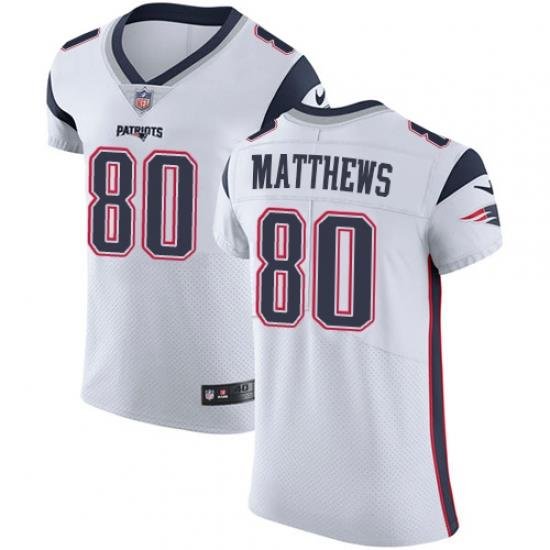 Nike Patriots #80 Jordan Matthews White Mens Stitched NFL Vapor Untouchable Elite Jersey