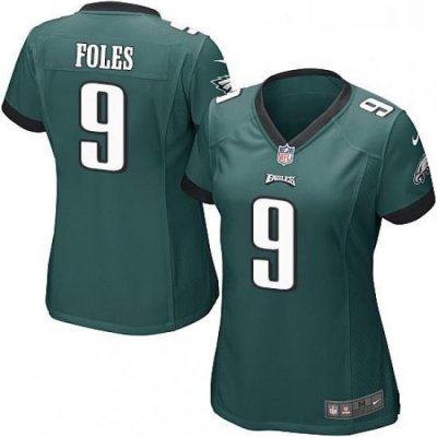 Womens Nike Philadelphia Eagles 9 Nick Foles Game Midnight Green Team Color NFL Jersey