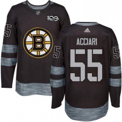 Mens Adidas Boston Bruins 55 Noel Acciari Authentic Black 1917 2017 100th Anniversary NHL Jersey