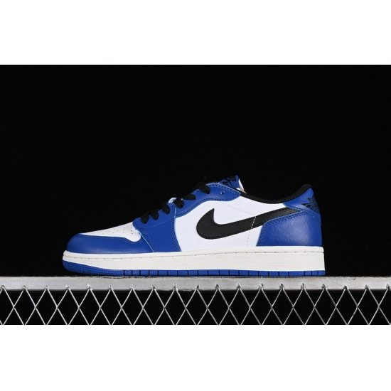 AIR JORDAN 1 LOW WHITE BLACK GAME ROYAL