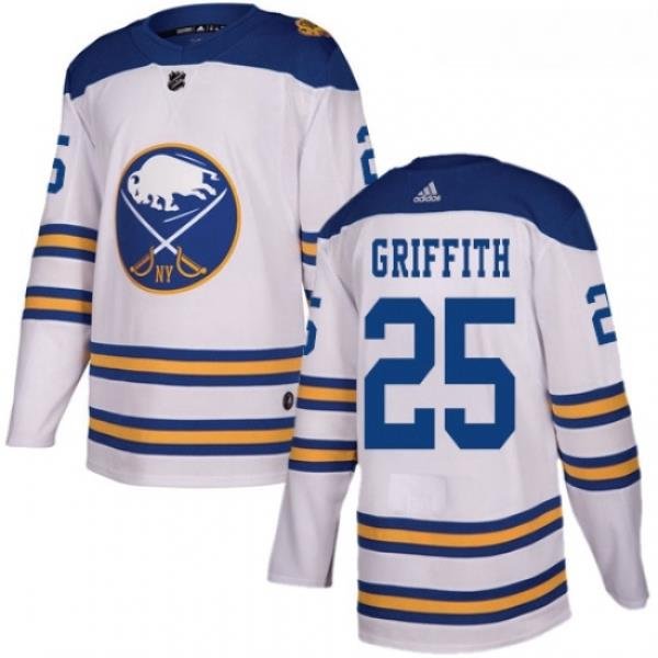 Youth Adidas Buffalo Sabres 25 Seth Griffith Authentic White 2018 Winter Classic NHL Jersey