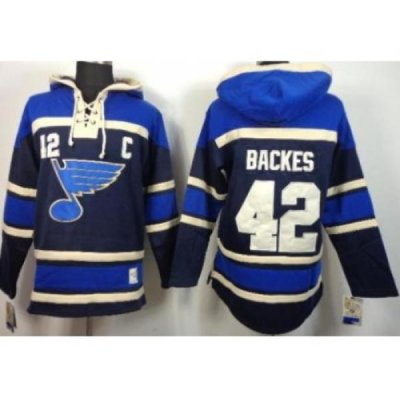 St.Louis Blues 42 David Backes Blue Lace-Up NHL Hoodie