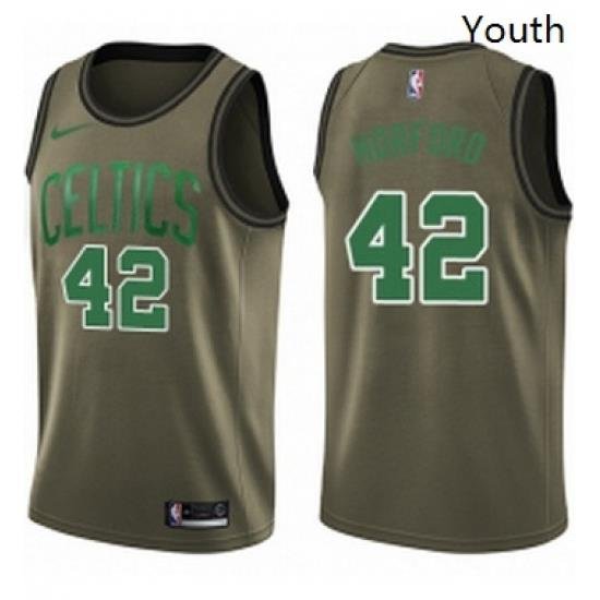 Youth Nike Boston Celtics 42 Al Horford Swingman Green Salute to Service NBA Jersey